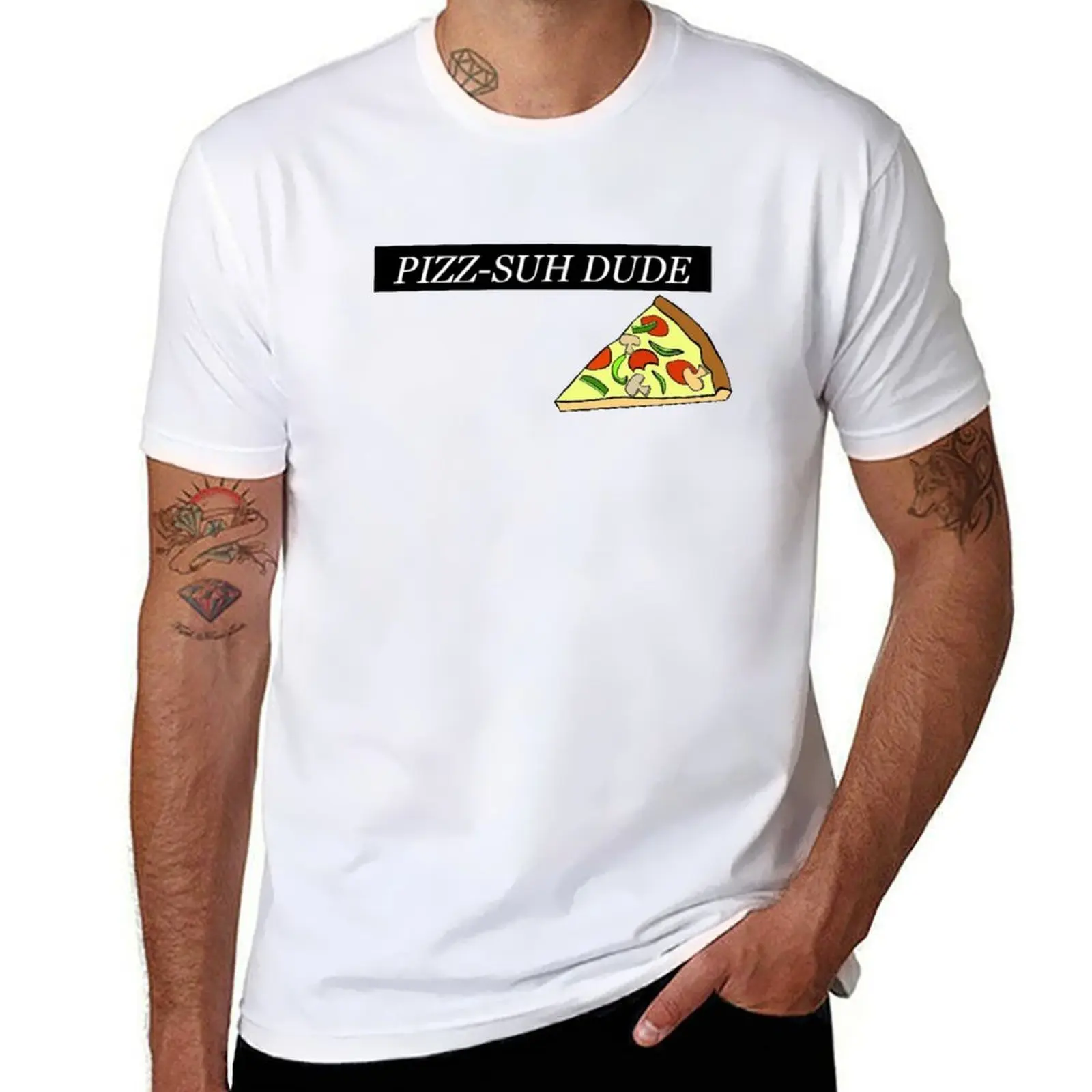 Футболка Pizz-Suh Dude, мужские футболки с рисунком, мужская футболка, футболка с рисунком