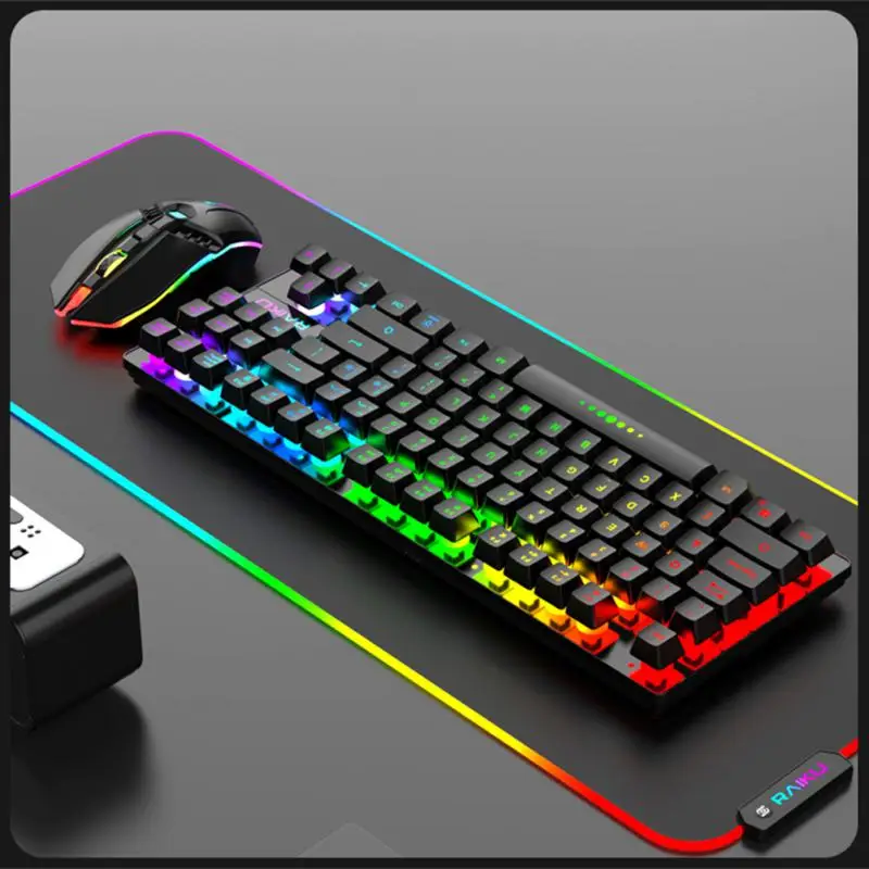 Z686 RGB USB 60% Мини тонкая Механическая Проводная игровая клавиатура с красным переключателем 68 клавиш русская бразильская португальская для компьютеров