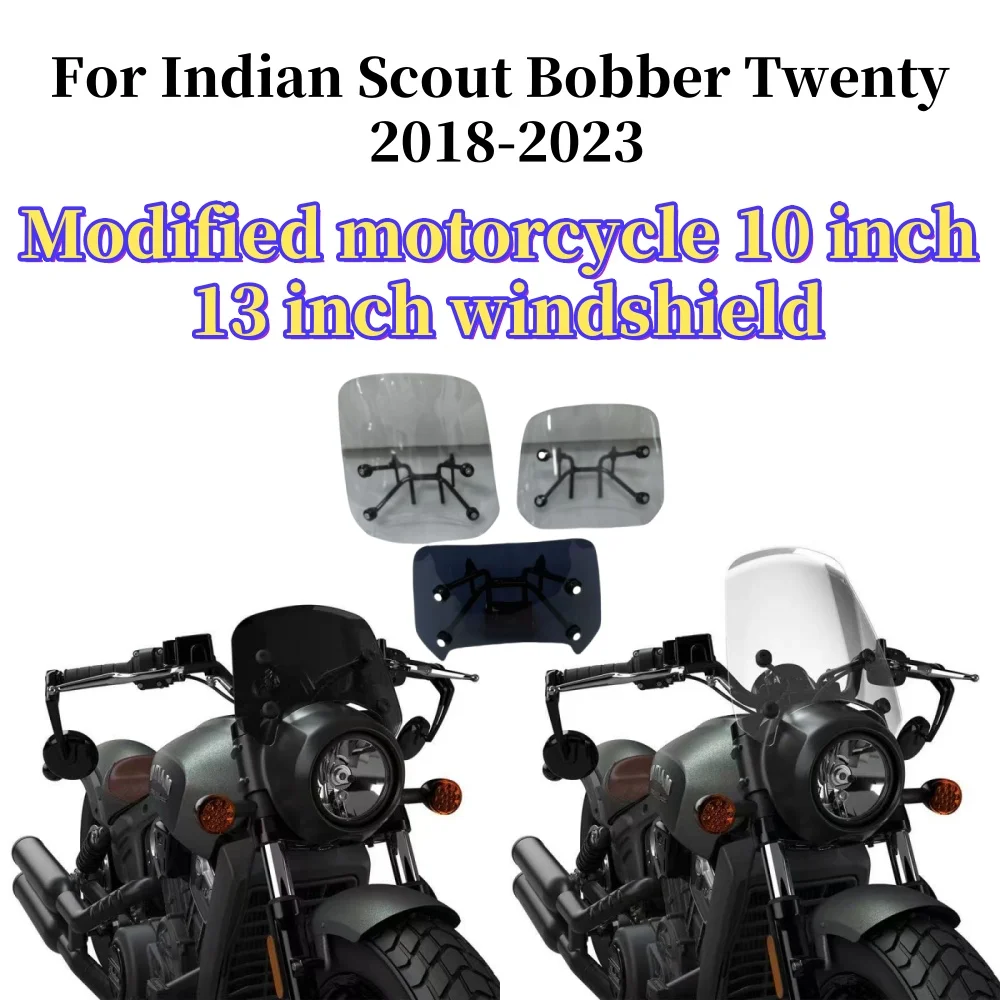 Паро-бриз для мотоцикла Indian Scout Bobber Twenty 2018-2023, 10 мешков, 13 эффектов, avec известного монтажа