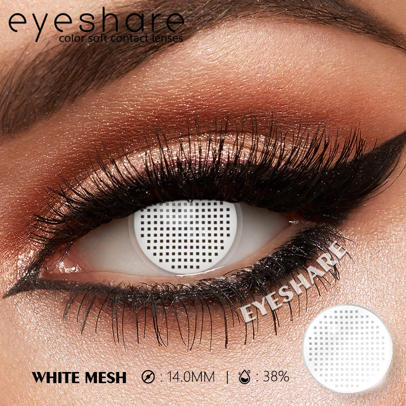 Фото EYESHARE Хэллоуин Сумасшедшие Черно-Белые Линзы-Призраки Косплей Цветные Контактные Линзы Дракула Красные Глаза Контактные Линзы Для Макияжа Вампира №5