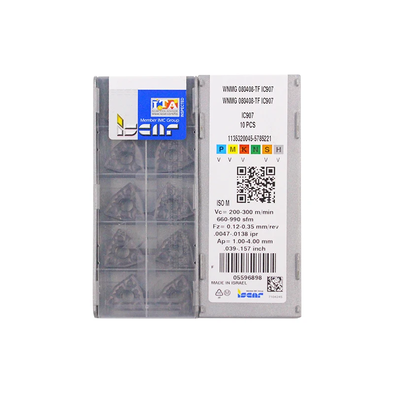 Фото 10шт ISCAR WNMG WNMG08 WNMG 080404   WNMG 080408   99 PP TF PM20 IC907 IC8250 IC807 IC9250 Токарные станки с ЧПУ Твердосплавные токарные пластины №2
