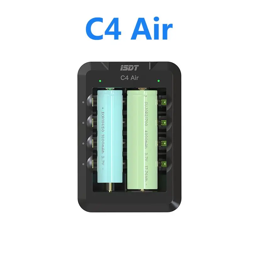 Интеллектуальное зарядное устройство ISDT C4 Air 4A, 6 слотов, USB Type-C вход, с подключением к приложению, для литий-ионных аккумуляторов AA AAA RC