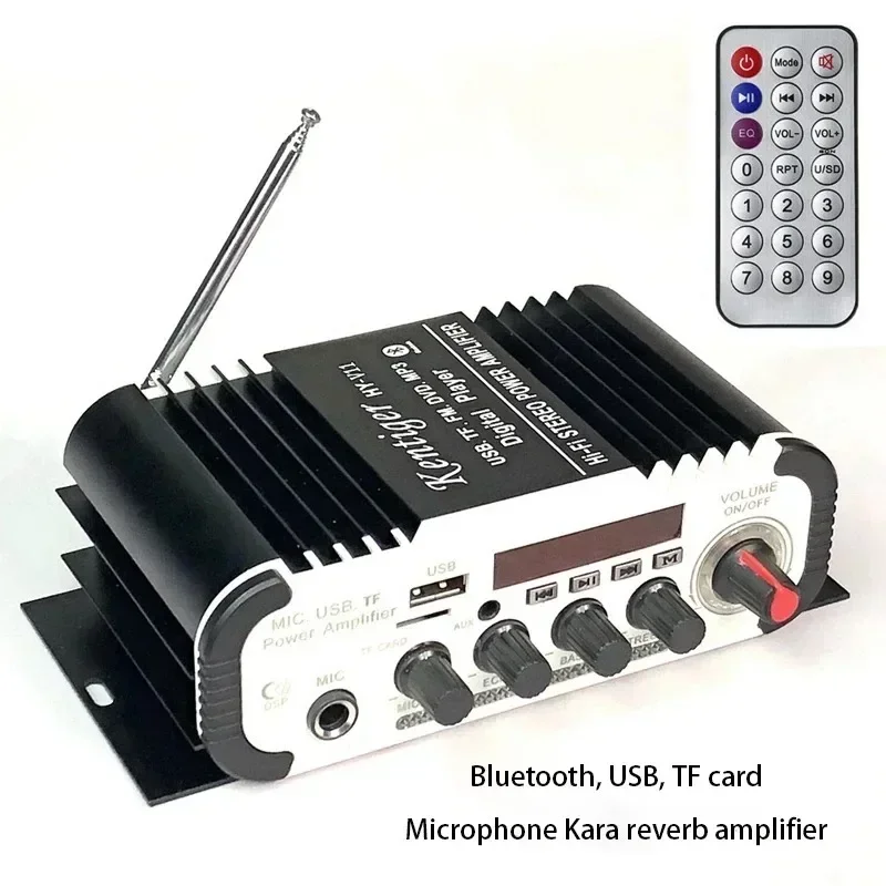 HY-V11 Усилитель мощности Bluetooth Караоке-микрофон Вставка карты памяти USB, высококачественный усилитель высокой мощности