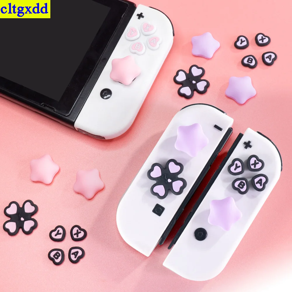 Cltgxdd 1 комплект для переключателяигровой консоли Oled, силиконовая кнопка, колпачок джойстика, D-pad, крестовая клавиша, клавиши со стрелкой, наклейка на кнопку ABXY (art.: 3920d1c245aaf) - 3920d1c245aaf