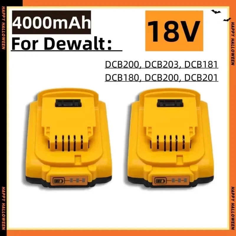 Перезаряжаемая батарея для электроинструмента Dewalt, 20 В, 4000 мАч, 4000 мАч, DCB200, DCB203, DCB181, DCB180, DCB200, DCB201 DCB201-2, L50