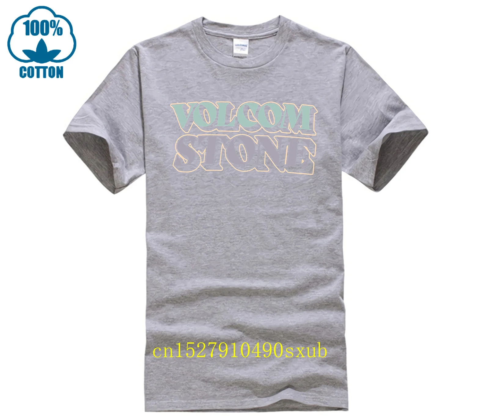 Фото Мужские поп-летние футболки Shine Volcom из 100% хлопка высокого качества, лучшие повседневные футболки корпоративного цвета №5