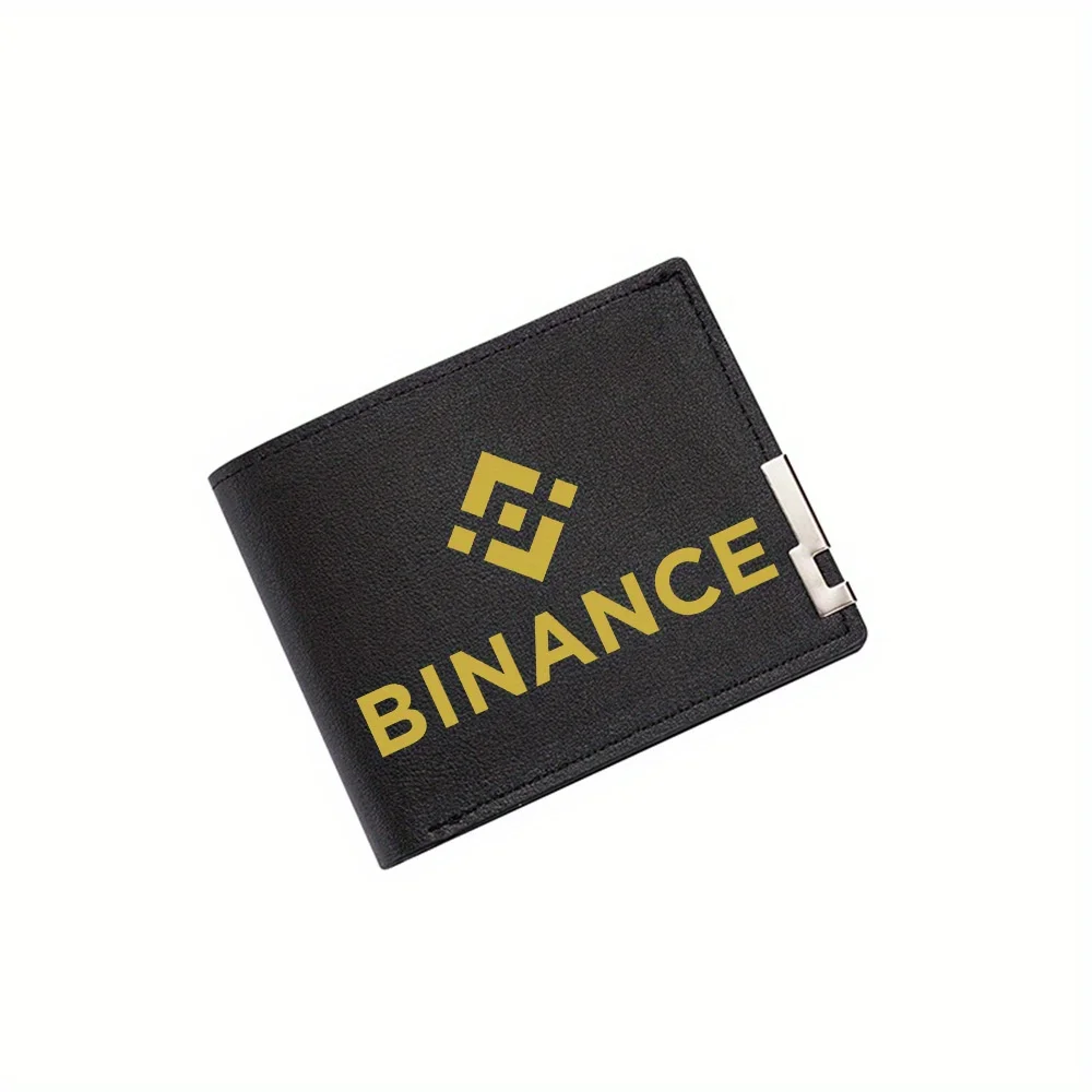 Логотип Binance с геометрическим символом, мужской кошелек с принтом, простой современный стильный деловой кошелек для отца, парня, Рождество Lo