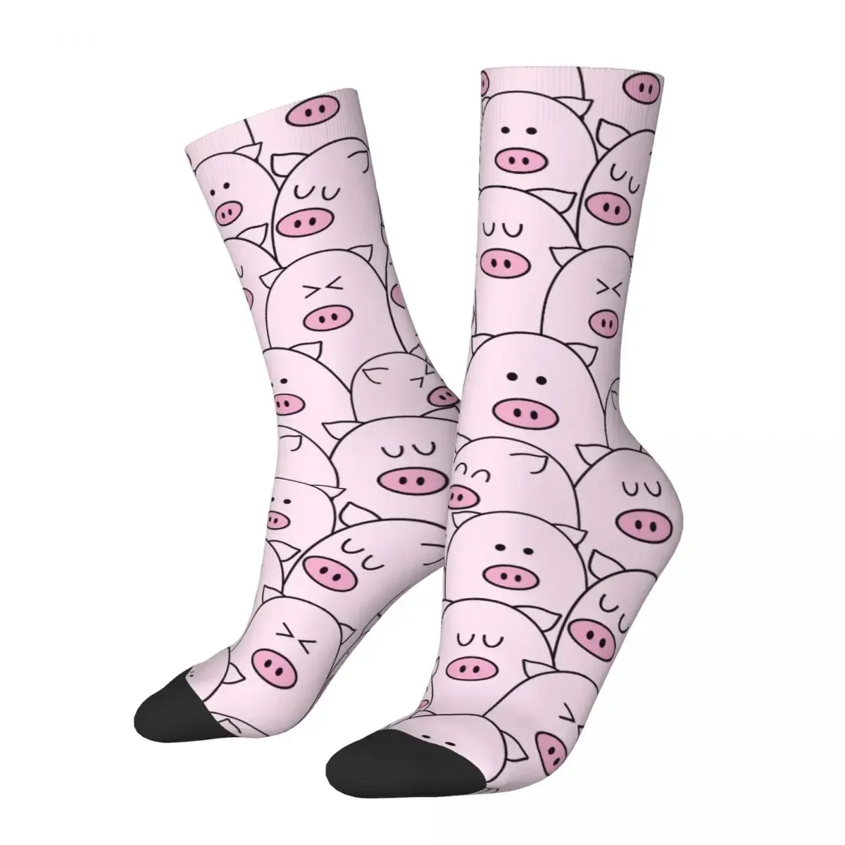 Chaussettes de sport en elin rose pour hommes et femmes, dessin animé mignon, over, animal, printemps, été, automne, hiver, mode