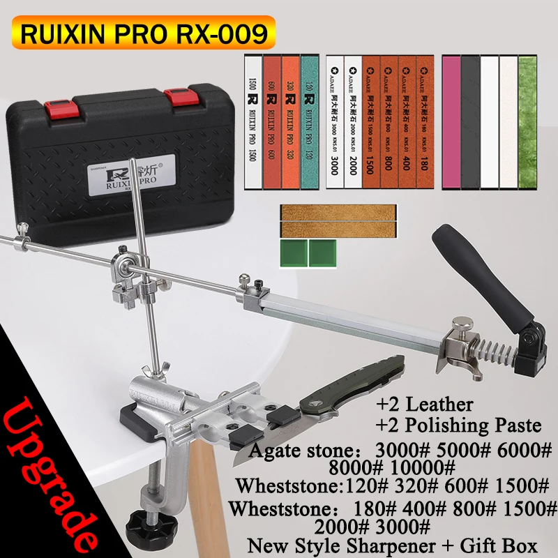 Фото Точилка для ножей RUIXIN Pro RX009, металлический точильный камень, Алмазный точильный камень с поворотом на 360 градусов, постоянная точилка с камнями, фиксированный угол Apex №1