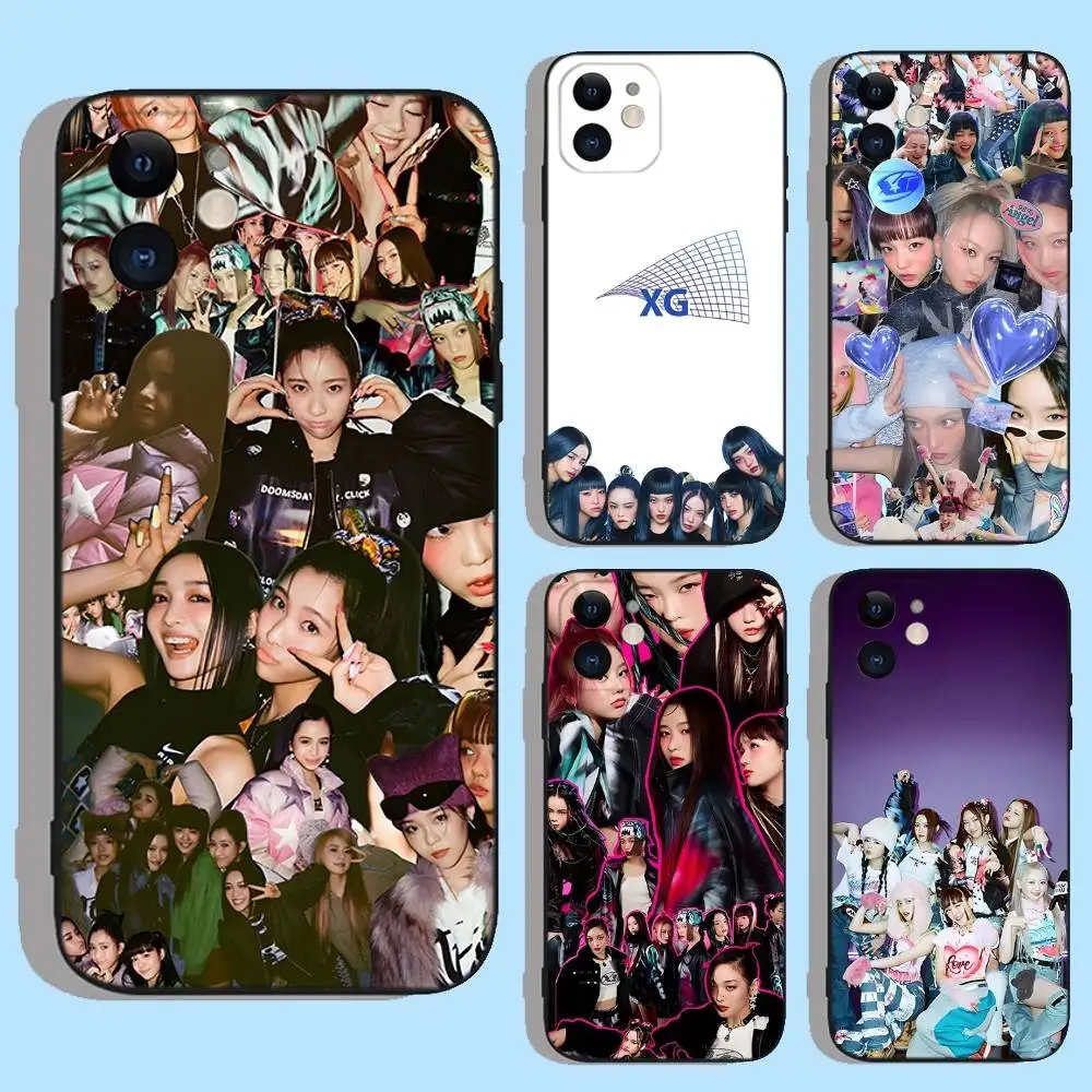 Чехол для телефона XG Kpop Group для iPhone 16e,16,15,14,13,12,11,XS,XR,X,8,7,Pro,Max,Plus,mini, силиконовый черный чехол Чехлы и чехлы для мобильных телефонов