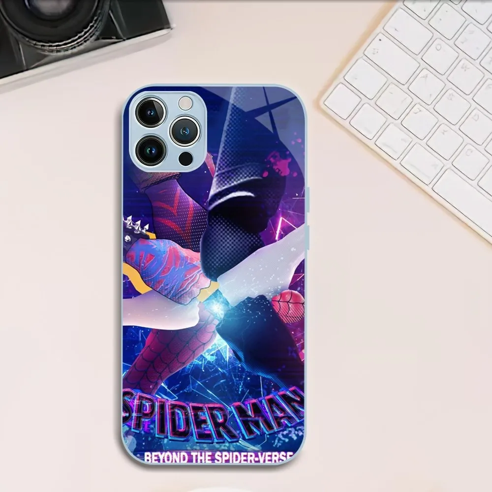 Фото Чехол для телефона MINISO S-Spider-Man Beyond Verse для iphone, закаленное стекло 11, 14, 12, 13, Mini Pro Plus X XS MAX XR, чехол №4