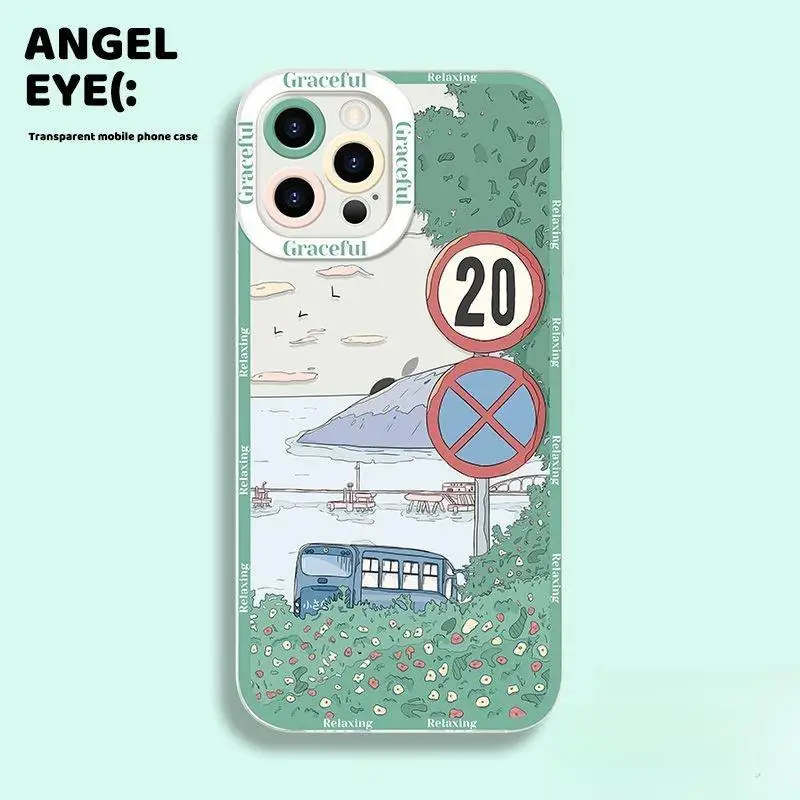Anime Scenery Sakura Phone Case for Iphone 16 Pro Max 11 12 13 14 15 Pro Max 7 8 Plus 13 Mini X XS XR SE 2 3 Cover Soft Clear (art.: 3920ca5690b8a) - 3920ca5690b8a