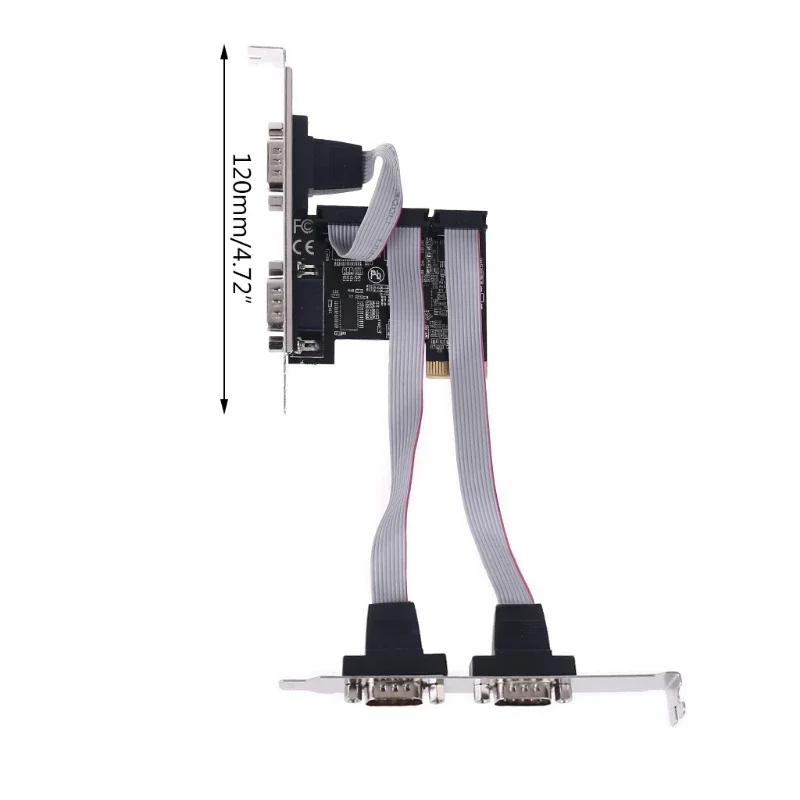 Плата расширения PCIe на 4 порта с последовательным добавлением, мультиплата RS232 DB9 COM, адаптер расширения, преобразователь, чипсет Asix 99100 (art.: 3920c534a977a) - 3920c534a977a