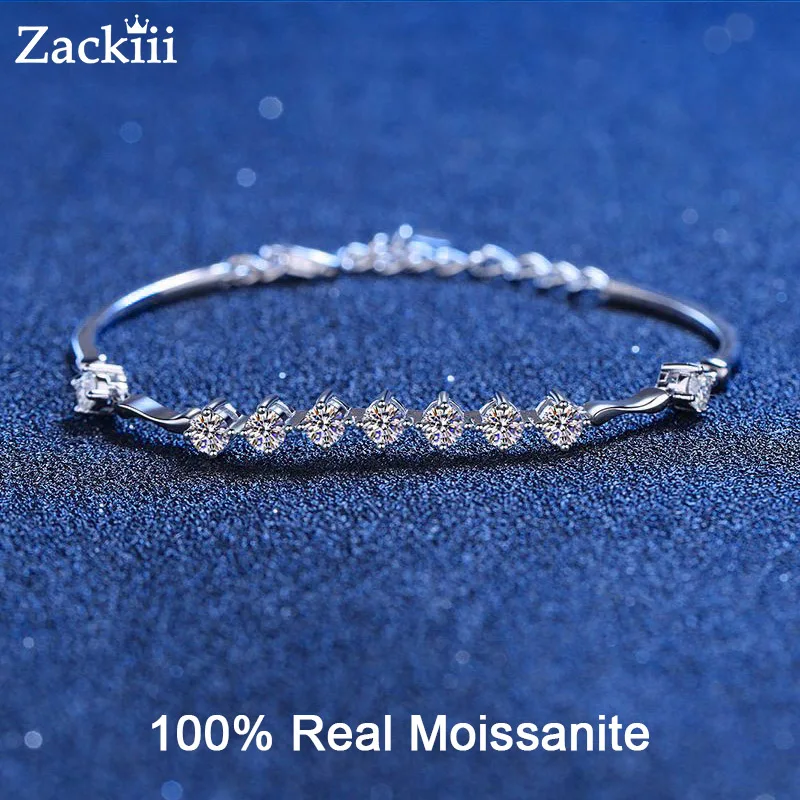 Zackiii 1,35 Cttw Semua Moissanite Wanita Kualitas Mewah 100% 925