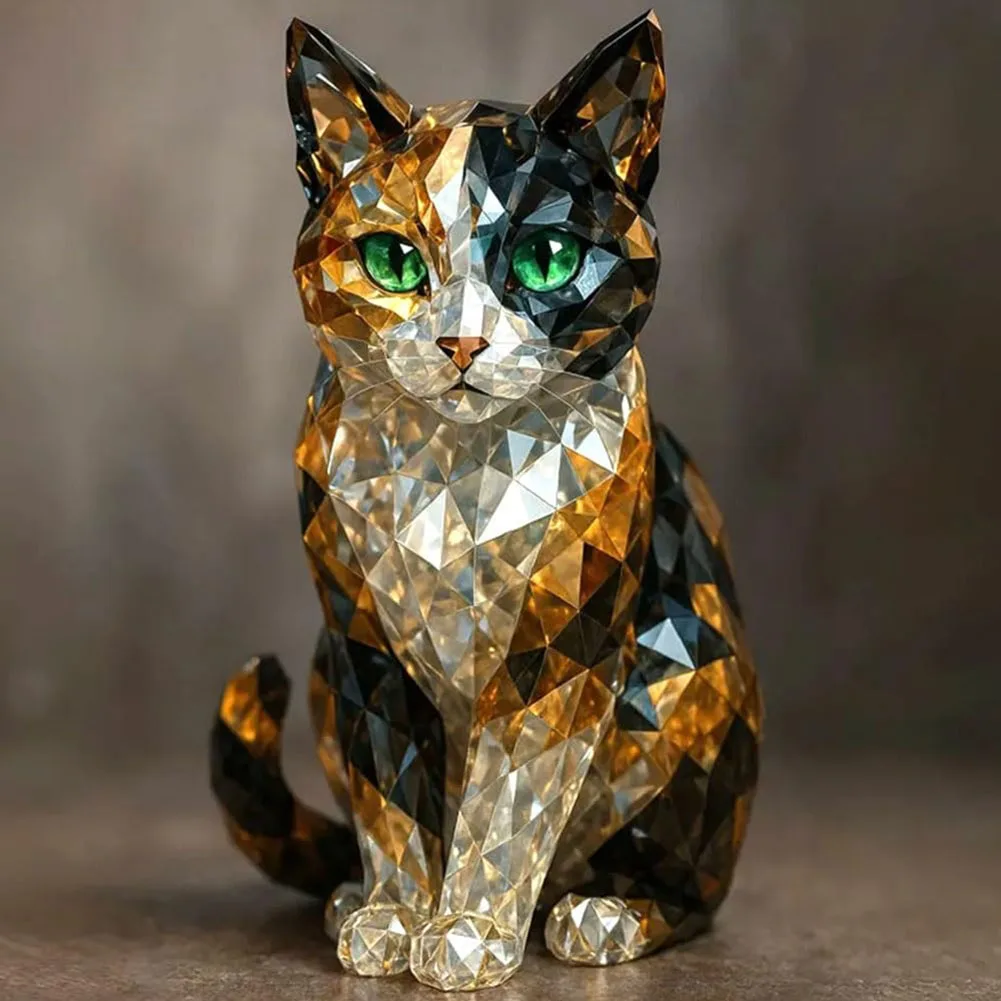 Креативные поддельные хрустальные скульптуры животных, фигурки кошек/собак, смоляные животные, художественная скульптура, украшение для домашнего офиса, рабочего стола, орнамент