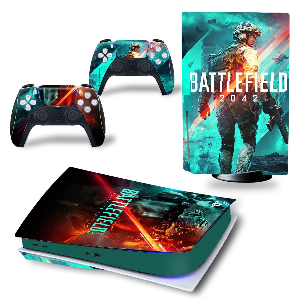 Наклейка на консоль PS5 и два контроллера