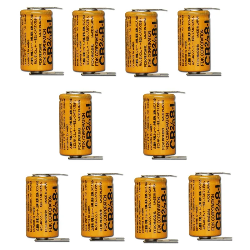 Партия 10 шт. оригинальный CR2/3 8.L FUJI FDK CR 2/3AA CR2/3AA 8.L CR2/38.L 3V 2000mAh фотоэлемент со сварочными штифтами
