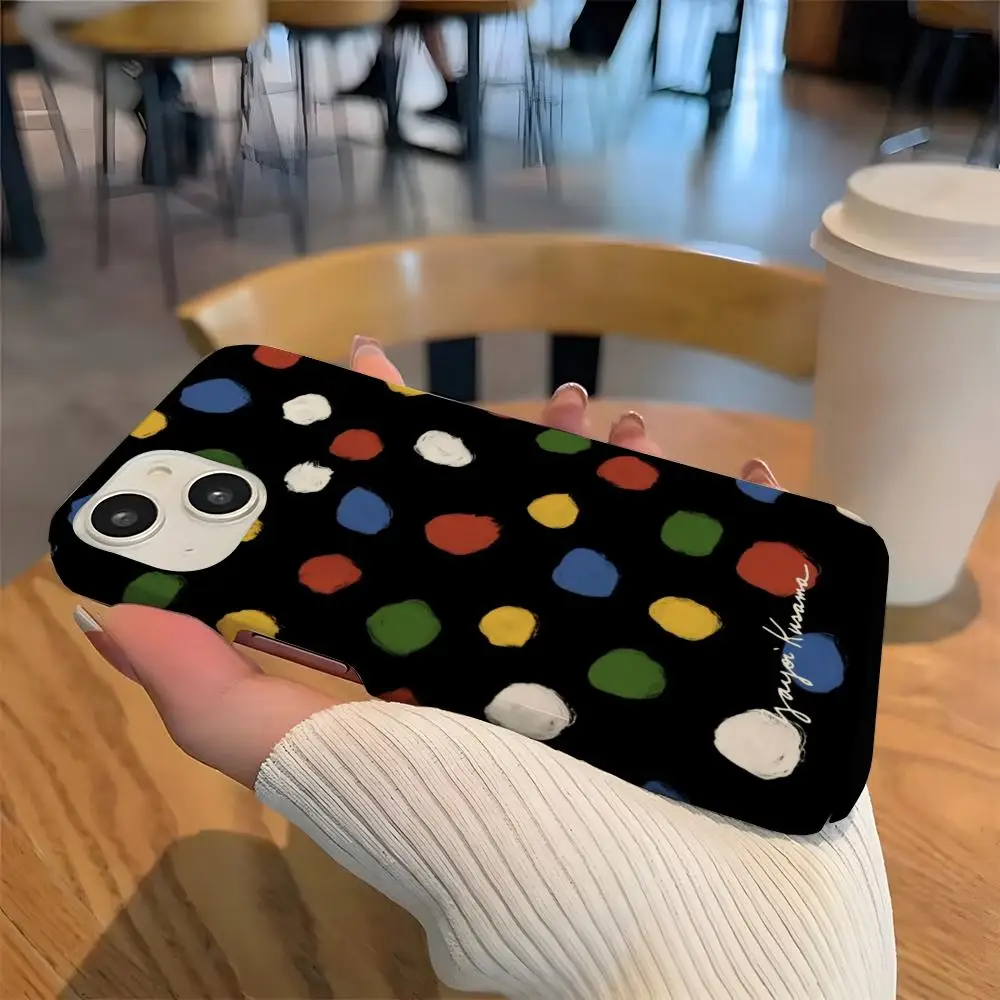Чехол для телефона MINISO-Yayoi Kusama Art для iPhone 16, 15, 14, 13, 12, 11 Pro Max XS XR XSMax 6, 7 8 Plus, глянцевая HD-пленка