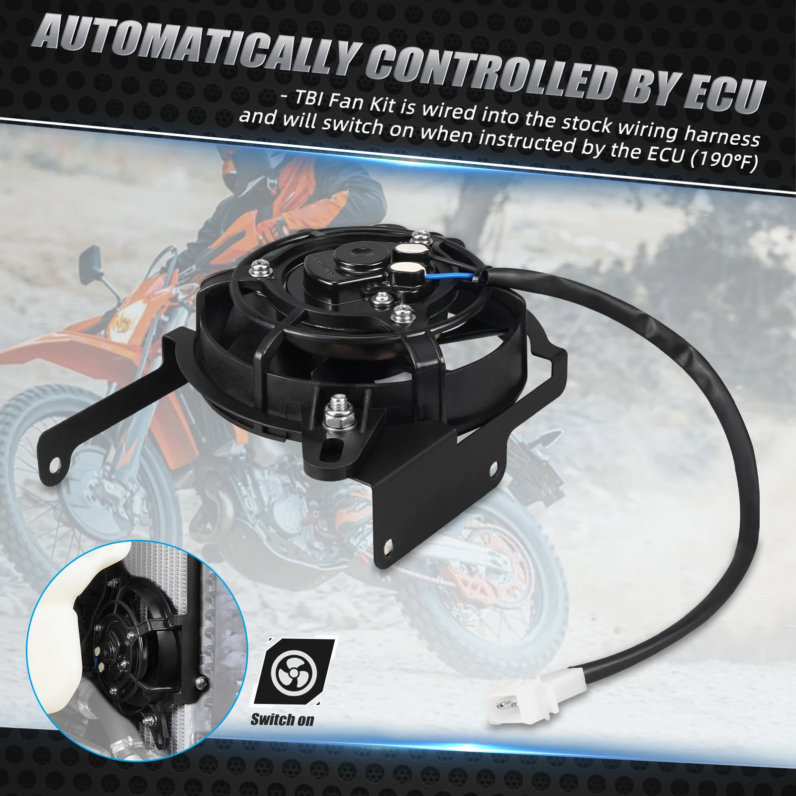 Фото Для 2024 GasGas EC 300 EC250 EC 250F MC125 MC MCF EX EXF ES 250 300 350 450 500 12 В Кронштейн вентилятора охлаждения электрического радиатора №5