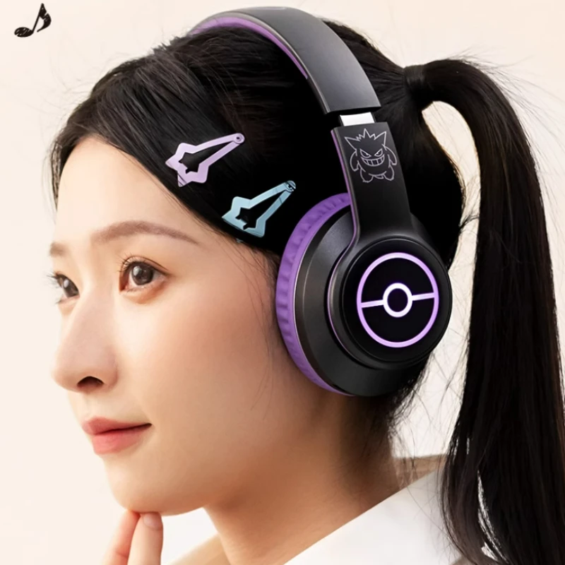 Наушники с креплением на голову в стиле аниме Pokémon Bluetooth V5.4, Gengar, Eevee, Vulpix, беспроводные спортивные игровые наушники с шумоподавлением (art.: 3920cb9733c67) - 3920cb9733c67