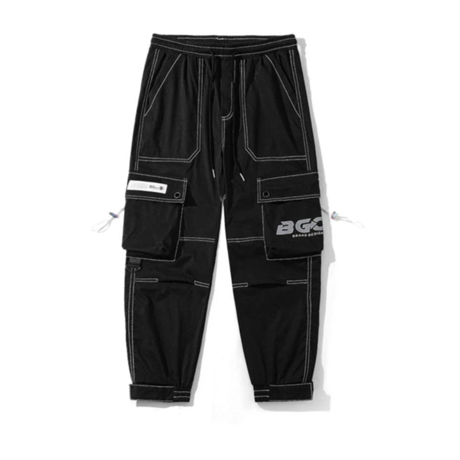 Фото Techwear, тактические брюки для бега, мужские функциональные брюки с большими карманами, десантник, новинка 2025, уличная одежда в стиле хип-хоп, Harajuku, повседневные мужские брюки №5