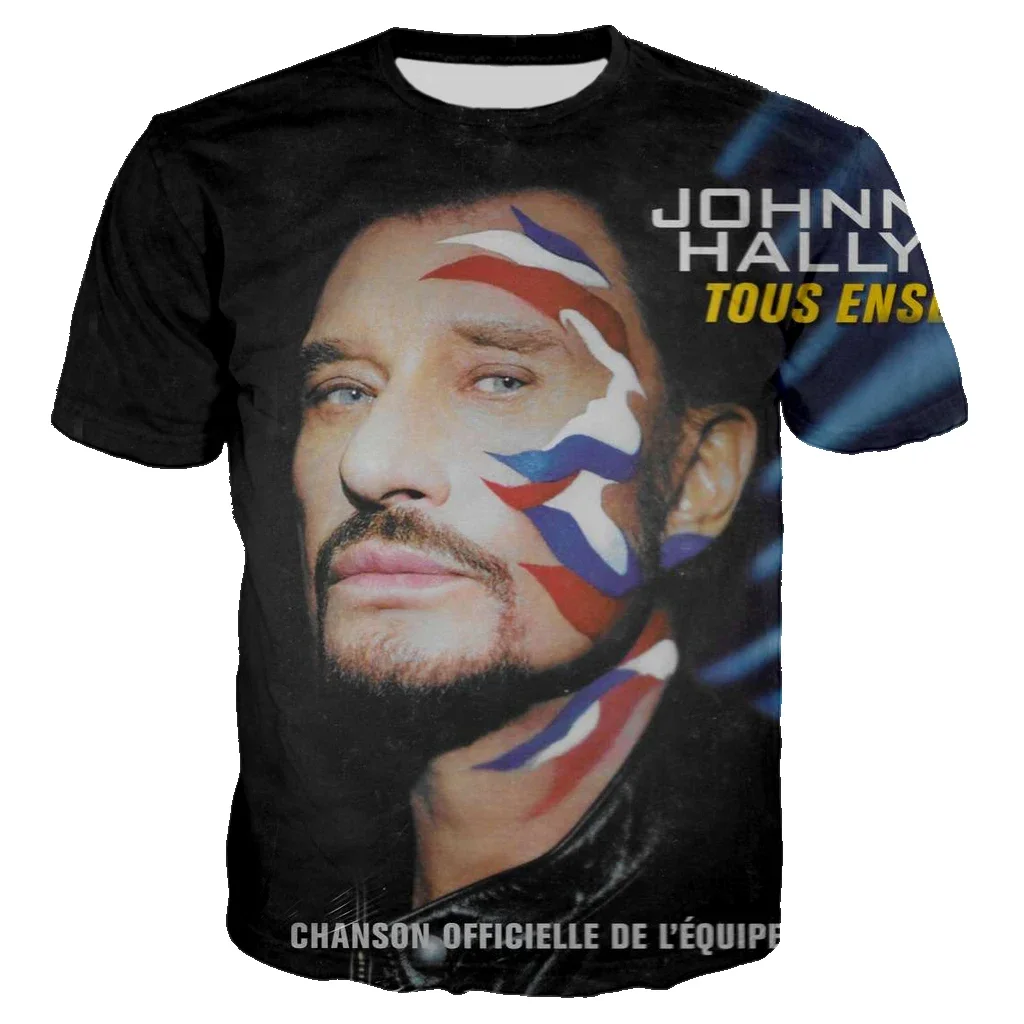 Новая летняя популярная футболка Johnny Hallyday с 3D принтом, мужская и женская рок-модная повседневная одежда, футболка в стиле Харадзюку в стиле хип-хоп, топы (art.: 3920c77b541cd) - 3920c77b541cd