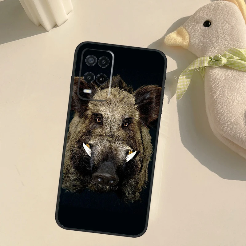 Фото Дикий кабан для OPPO A5 A9 2020 чехол для OPPO A94 A74 A54 A31 A53 A53S A83 A91 A52 A72 A15 задняя крышка №4