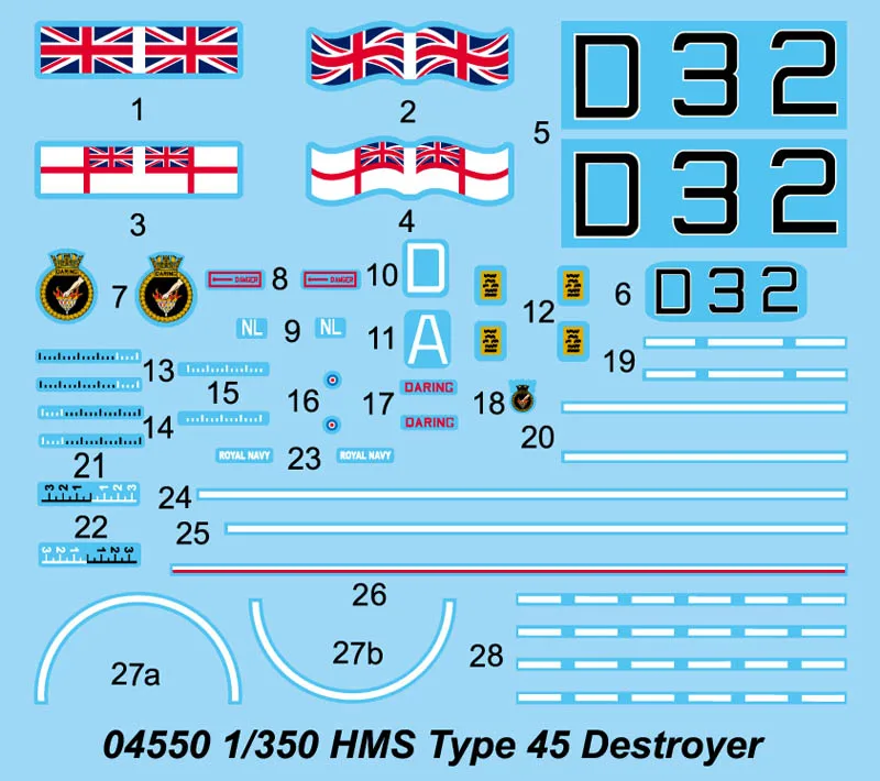 Фото Trumpeter 04550, масштаб 1/350, HMS, смелый тип 45, разрушитель, корабль ручной работы, игрушка для хобби, военная сборка, пластиковая модель, строительный комплект №2