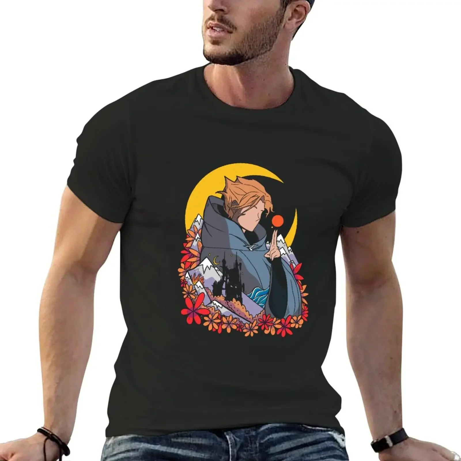 Футболка Castlevania Sypha, рубашка с аниме, мужская футболка, роскошные мужские футболки на заказ, роскошная мужская одежда