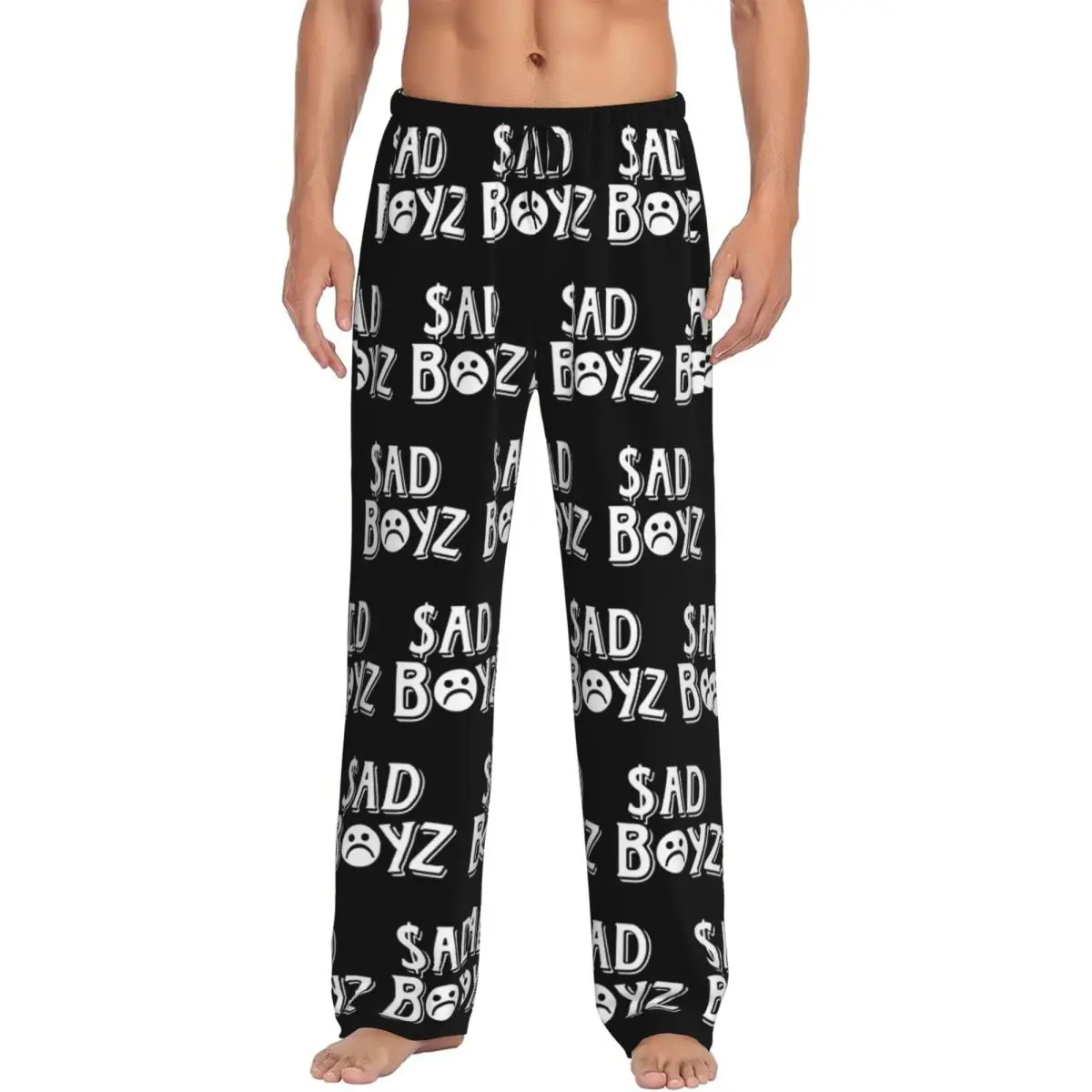Мужские пижамные штаны с принтом на заказ J-Juniors H Sadboyz Art Logo, музыкальные пижамные штаны, одежда для сна, штаны для сна с карманами