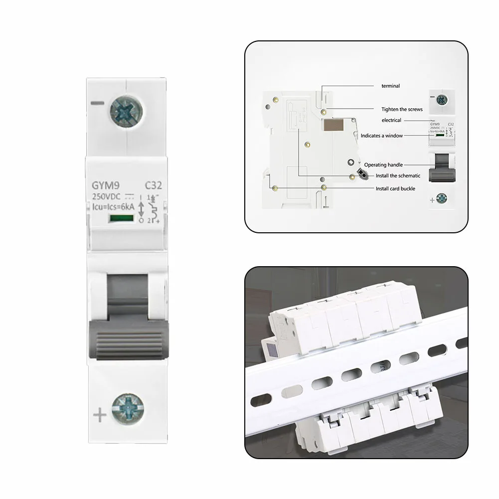Фото GYM9-DC Solar DC Mini автоматический выключатель 1P MCB 10 16 25 32 40 50 63Amp, домашняя техника, прерыватель, фильтр, инструменты для переключения №4