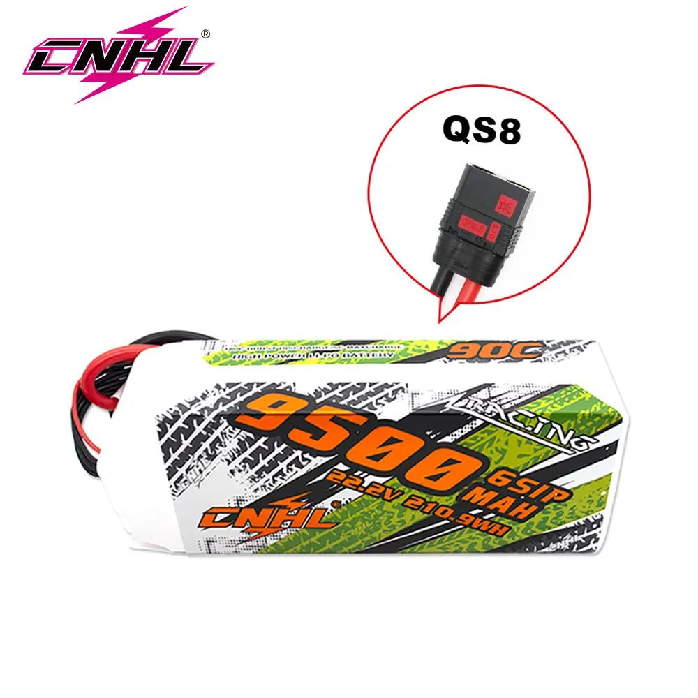 CNHL Lipo 6S 22,2 В Аккумулятор 9500 мАч 90C с разъемом QS8 для радиоуправляемых автомобилей Лодки Дрон Вертолет Самолет Jet Edf Speedrun Truck Truggy