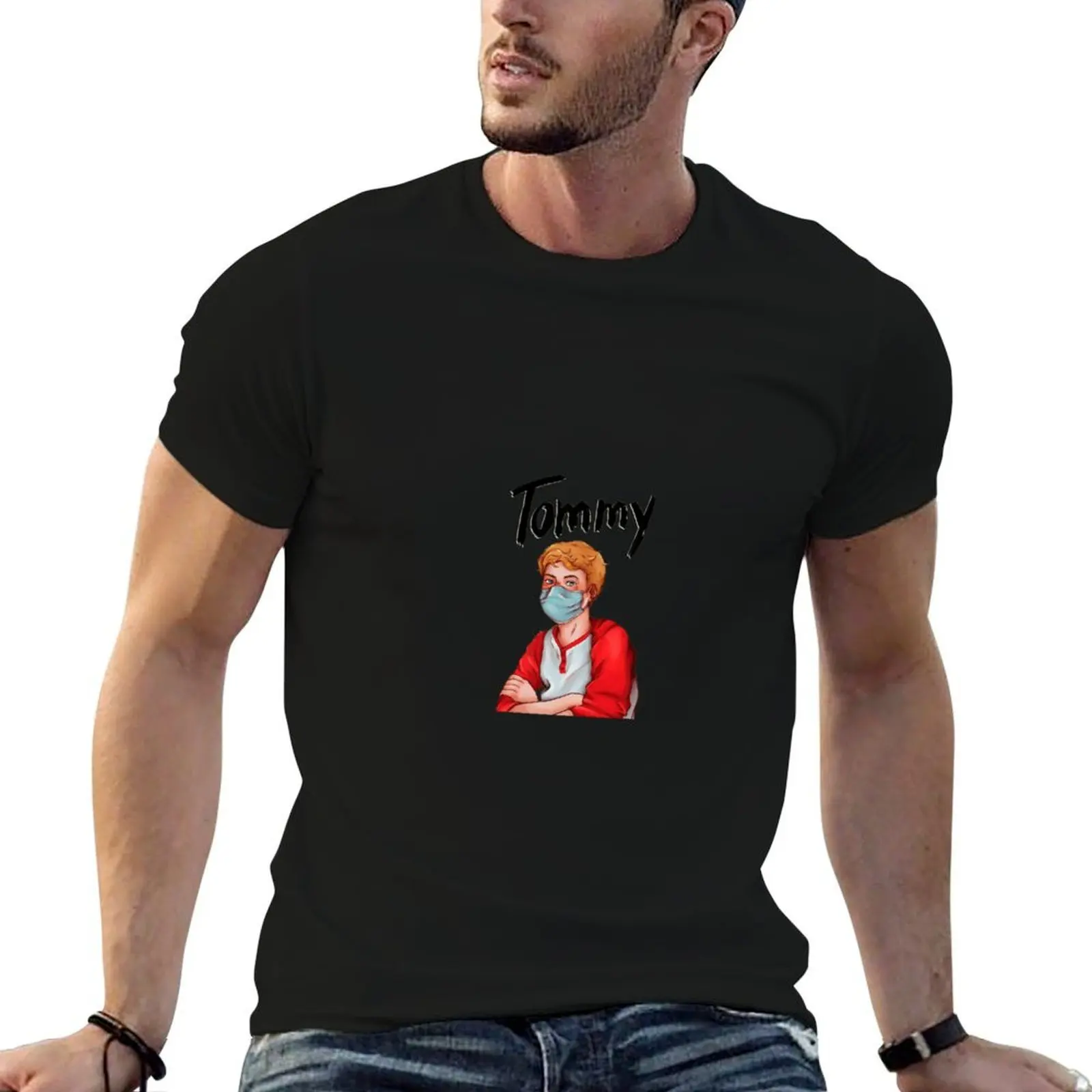 Футболки с наклейками Tommyinnit, одежда 004, мужские футболки для мужчин, повседневные мужские футболки, хлопковая футболка
