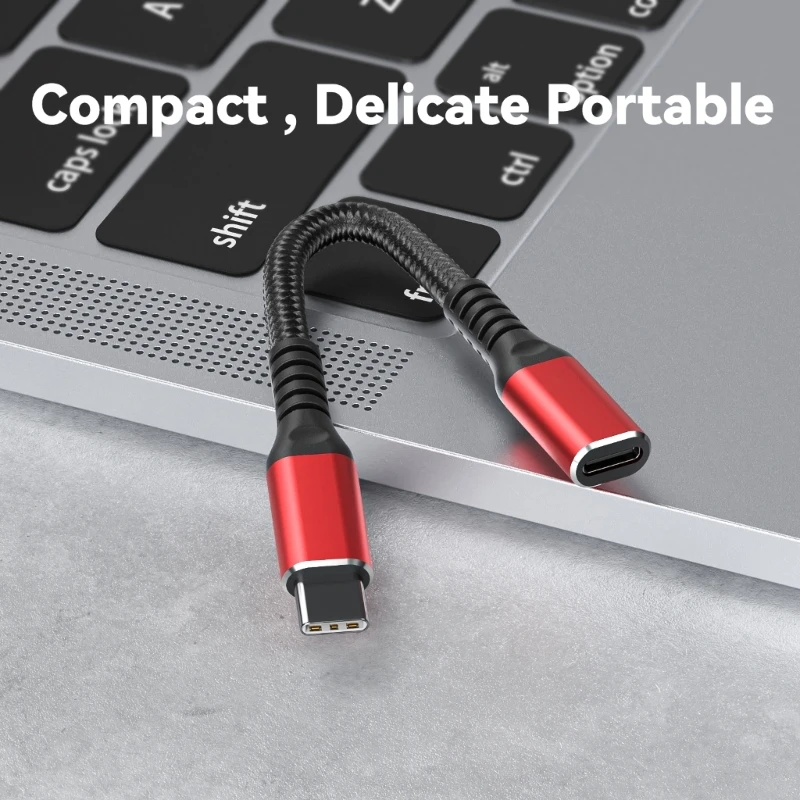 Фото Удлинительный кабель USB C, 12 см, блокировщик данных типа C, зарядный провод от гнезда к штекеру для безопасных зарядных до 12 №3