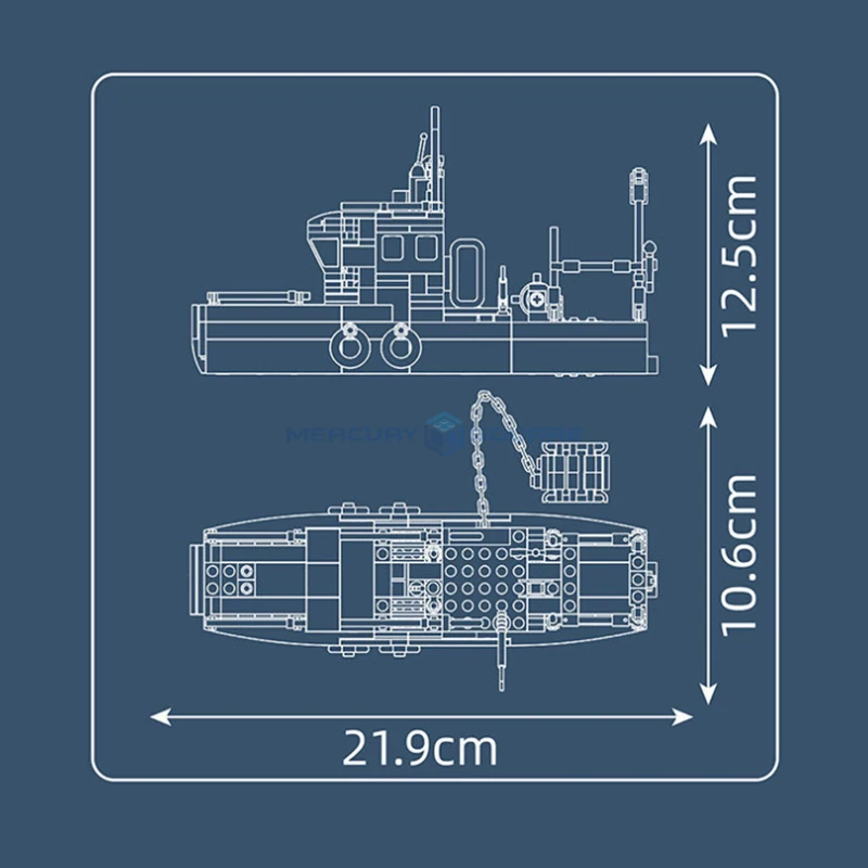 Модель городского рыболовного судна, строительные блоки MOC 10083, морской корабль, креативные идеи, сборные блоки, игрушка, подарок на день рождения для детей, мальчиков и девочек (art.: 3920c9a77c9d5) - 3920c9a77c9d5