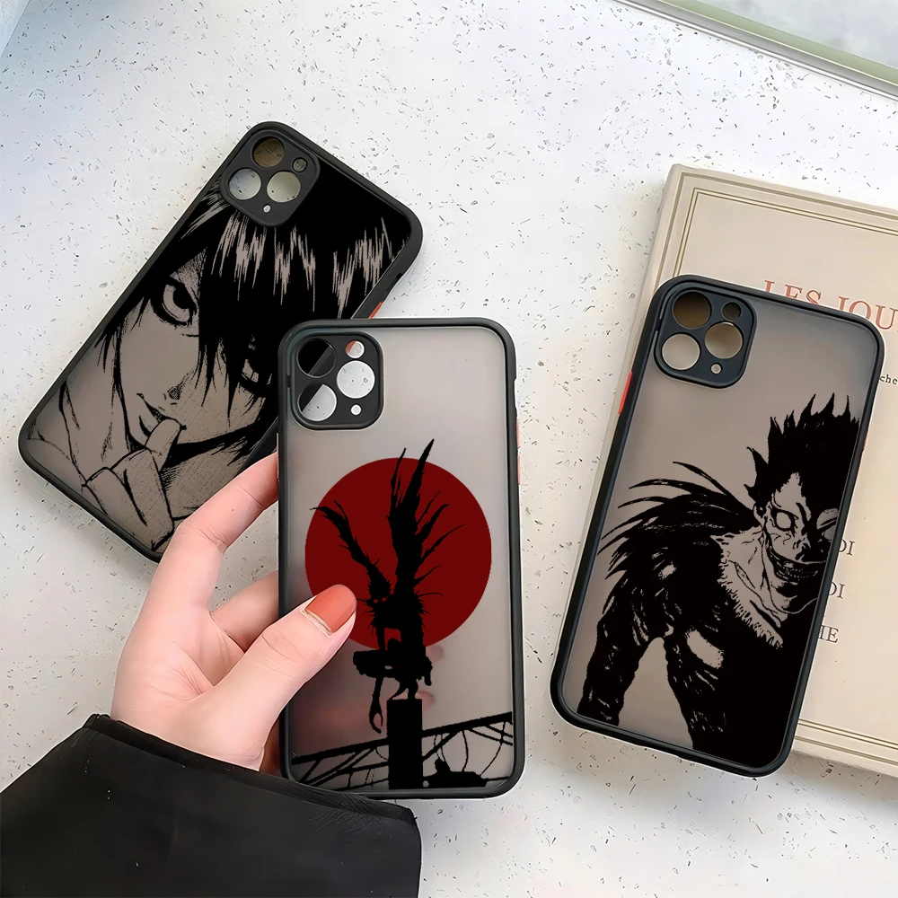 Чехол для телефона с аниме «Death Note», матовый прозрачный чехол-накладка для iPhone 15 14 13 12 11 Mini Pro Max X XR XSMax 7 8 Plus