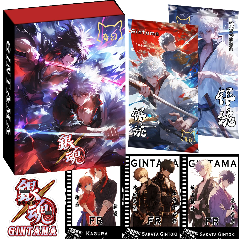 Оригинальная карта Gintama Классическая забавная аниме персонажи Саката гинтоки групповая фотография кристаллическая капельная клеевая карта популярный подарок для детей