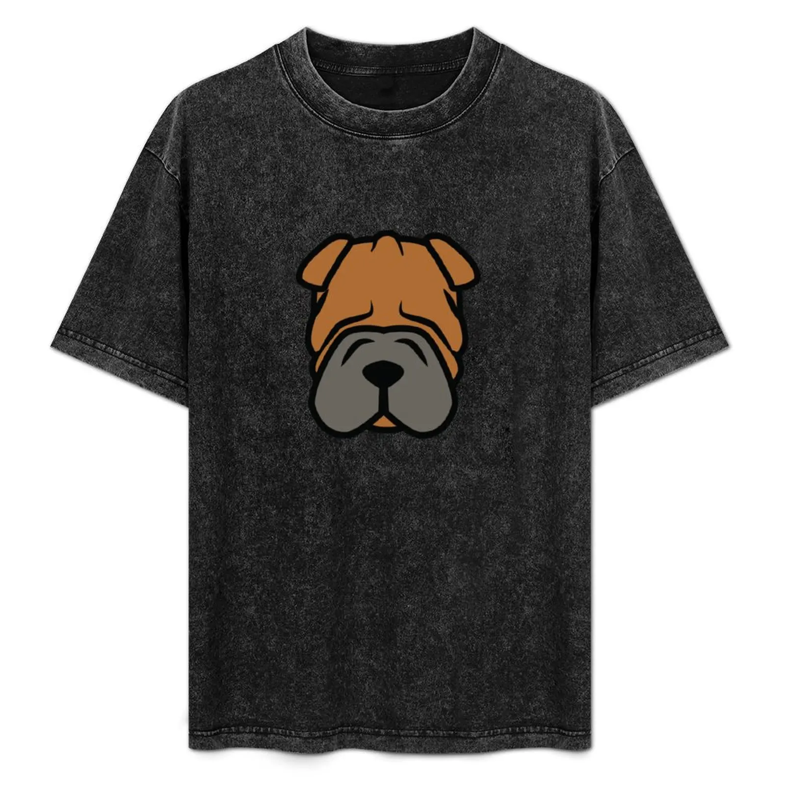 Футболка Shar Pei с морщинистой мамой, подарки любят футболку Shar-pei, мужские однотонные футболки с синим замком