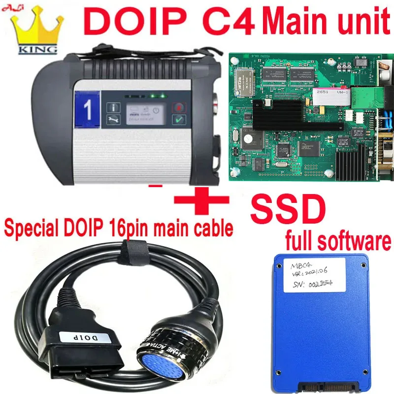 Мультиплексор DOIP MB star c4 plus, диагностический сканер C4 OBD2, Wi-Fi, SSD, для автомобилей и грузовиков
