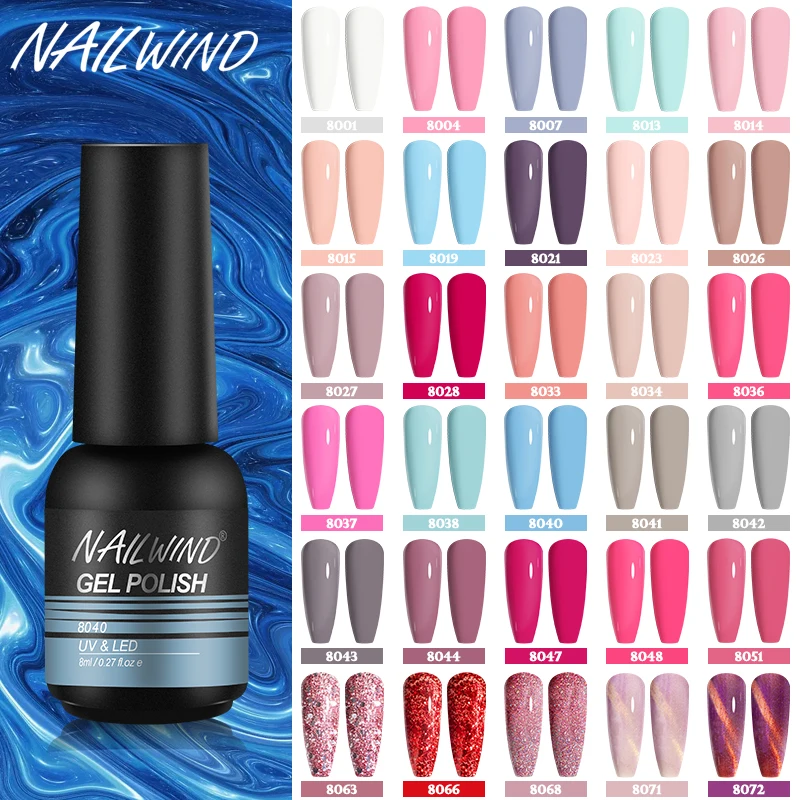 NAILWIND 8 мл лаки для ногтей гель-основа верхнее покрытие DIY лак для ногтей полуперманентный гибридный УФ-гель для лечения глянцевый матовый эффект