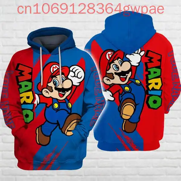 Толстовка с 3D принтом Super Mario Yoshi, мужская и женская повседневная толстовка с длинными рукавами, модный пуловер принцессы с персиковым браусом (art.: 3920ccfc05a10) - 3920ccfc05a10