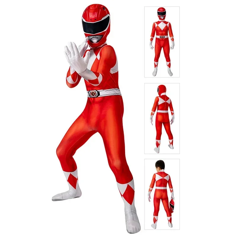 Фото Power Samurai Shinkenger Rangers disfraz de superhéroe para niños, Косплей, фиеста де cumpleaños de Halloween, Zentai traje, Mon №2