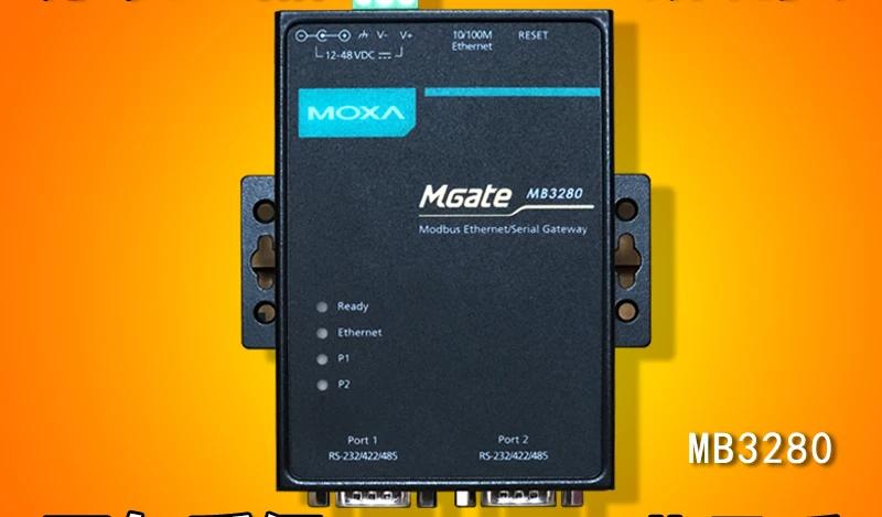 Моза MOXA MB3280 2-портовый Шлюз MODBUS RS232 422 485 шлюз