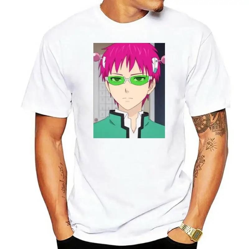 Футболка Crewneck Saiki с аниме, Новое поступление, Мужская футболка из натурального хлопка, тяжелая жизнь Saiki