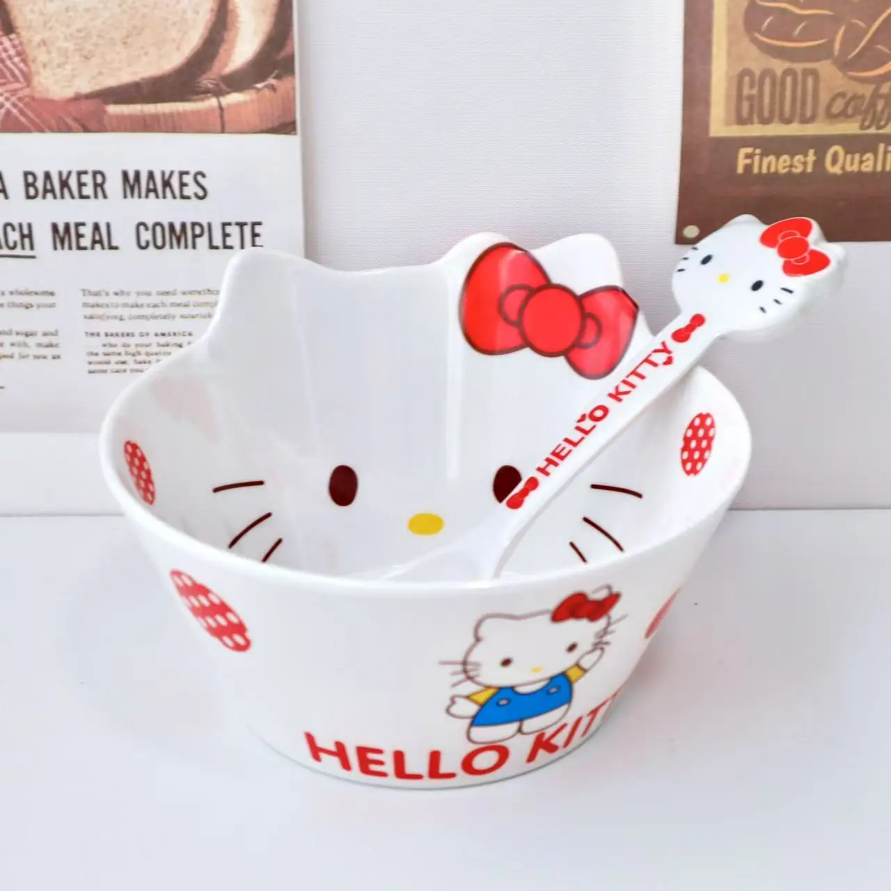 Sanrio Hello Kitty Kawaii суповая миска с меламином для предотвращения падения, оригинальная миска для моделирования для маленьких детей, домашний новый стиль 25