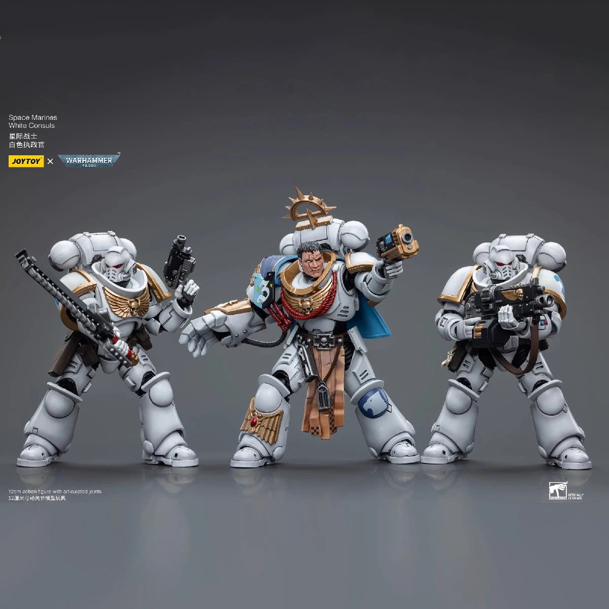 Фото InStock JOYTOY Warhammer 40K Space Marines White Consuls Капитан Messinius 1:18 Фигурки Игровая модель Меха Коллекция игрушек Орнамент №2