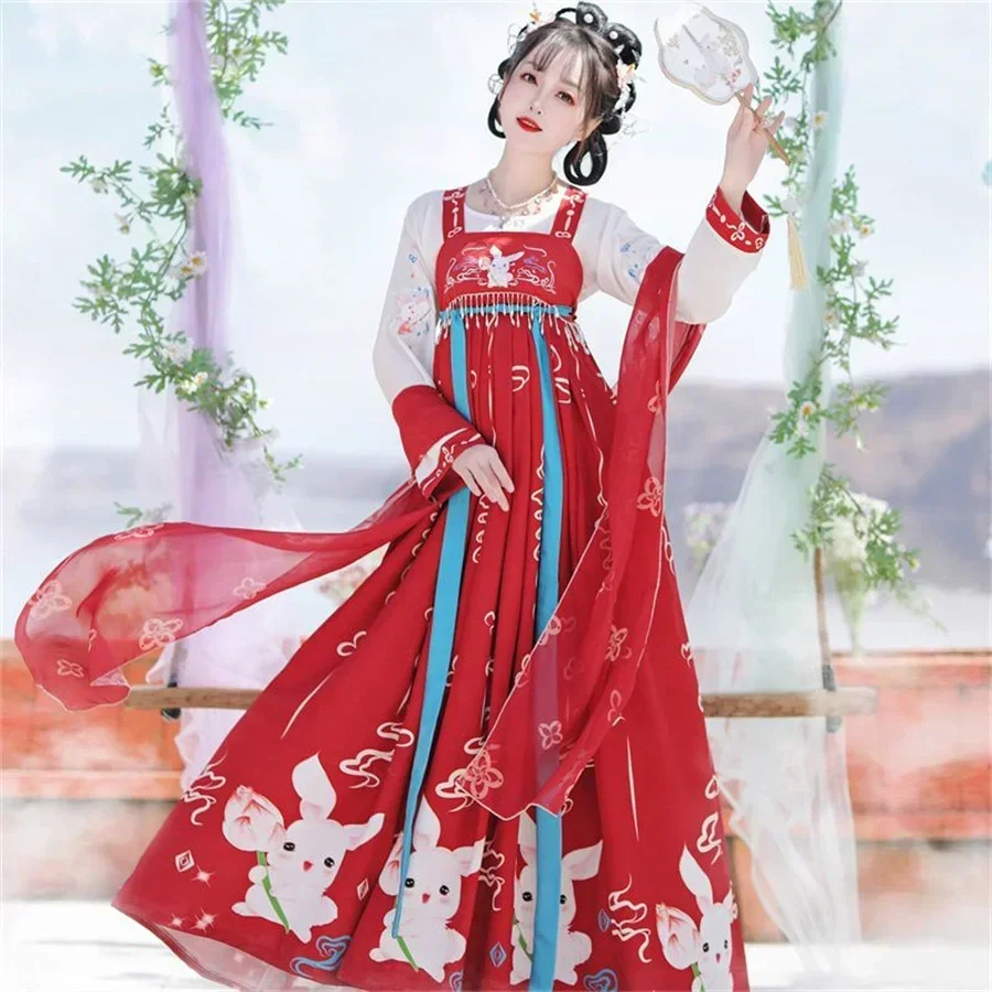 Фото Traje Baile Folclórico chino para mujer, кимоно традиционное, falda ala gran Hada, conjunto vestido Hanfu bord №5