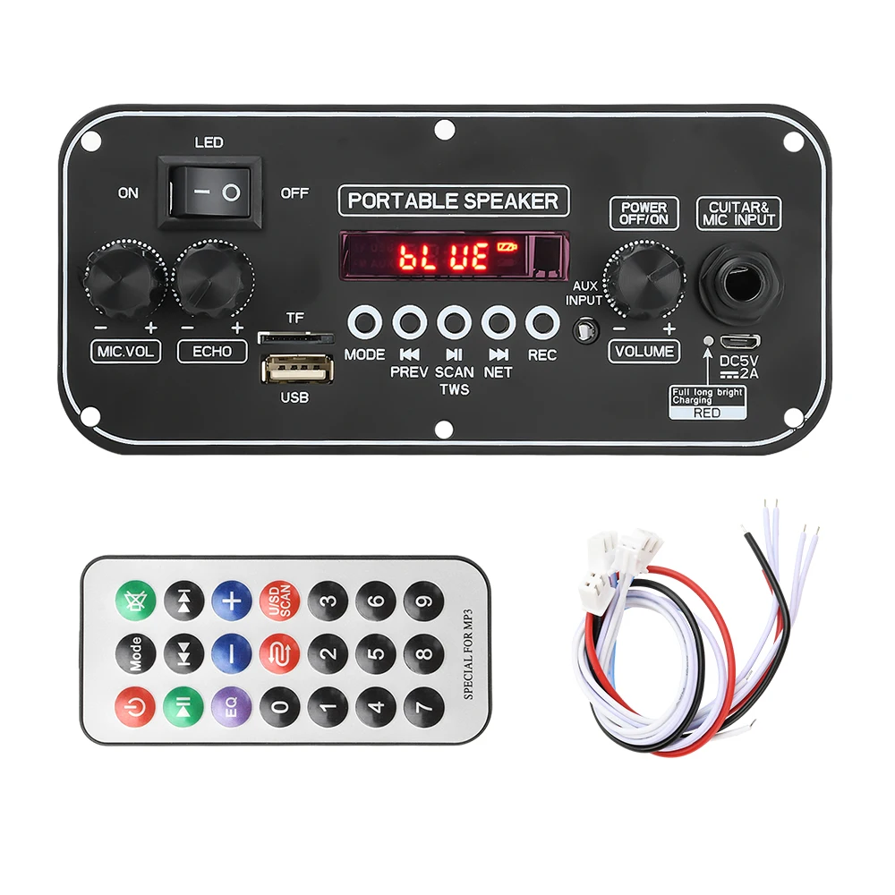 Фото Bluetooth 5.1 DC 5 В MP3 WAV APE Плата декодера 2*10 Вт Усилитель Автомобильный аудио DIY Музыкальный плеер FM Радиомодуль USB/TF/LINE IN/FM №2