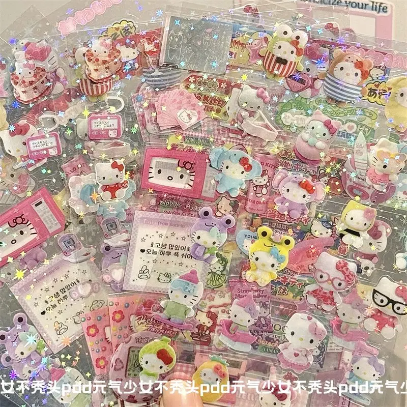 Фото Оригинальные аниме Rilakkuma hellokitty наклейки Kawaii мультфильм милые портативные наклейки из материала подарочные игрушки для девочек-студентов №2