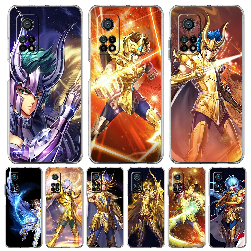 Чехол Saint Seiya для телефона с изображением рыцарей зодиака для Xiaomi Mi Poco F3 X3 X4 GT NFC M3 M4 11 Ultra 12 11X Pro Lite, прозрачный чехол
